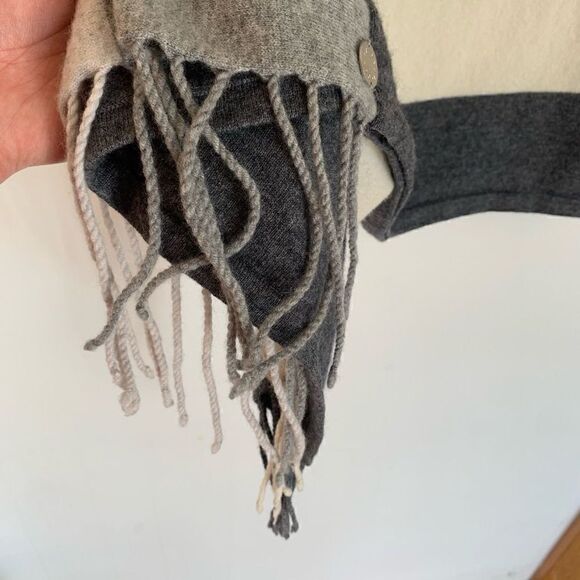 Mersea co striped cashmere and wool fringe poncho - Picture 3 of 9